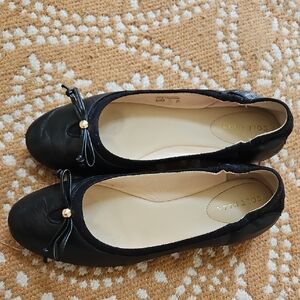Cole Haan Black Flats with Bow Detail